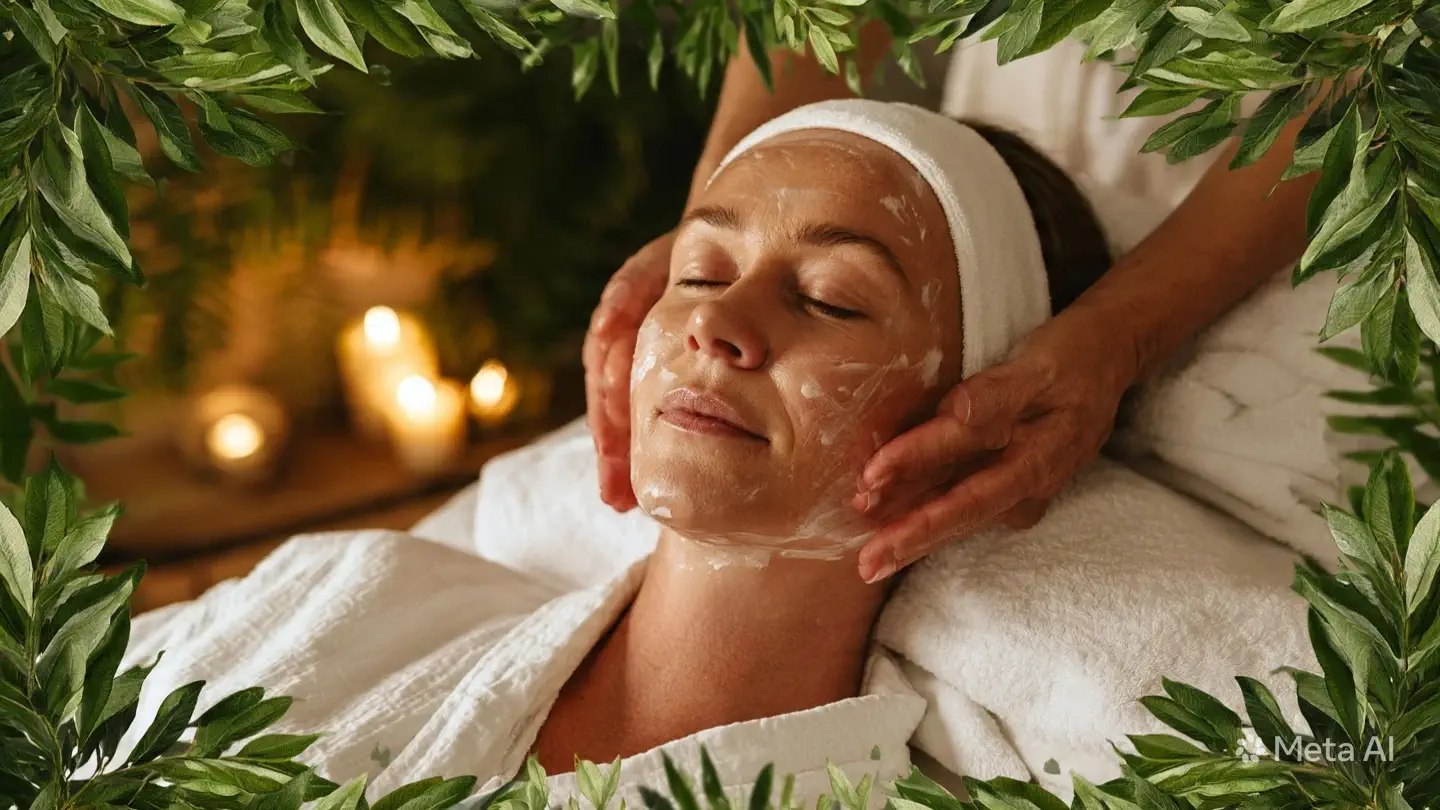 Masaje facial relajante en spa con velas — Esthetic Blessing, centro de estética en Quito